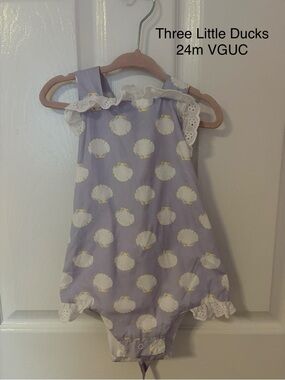 Three Little Ducks Shell Brand Sunsuit